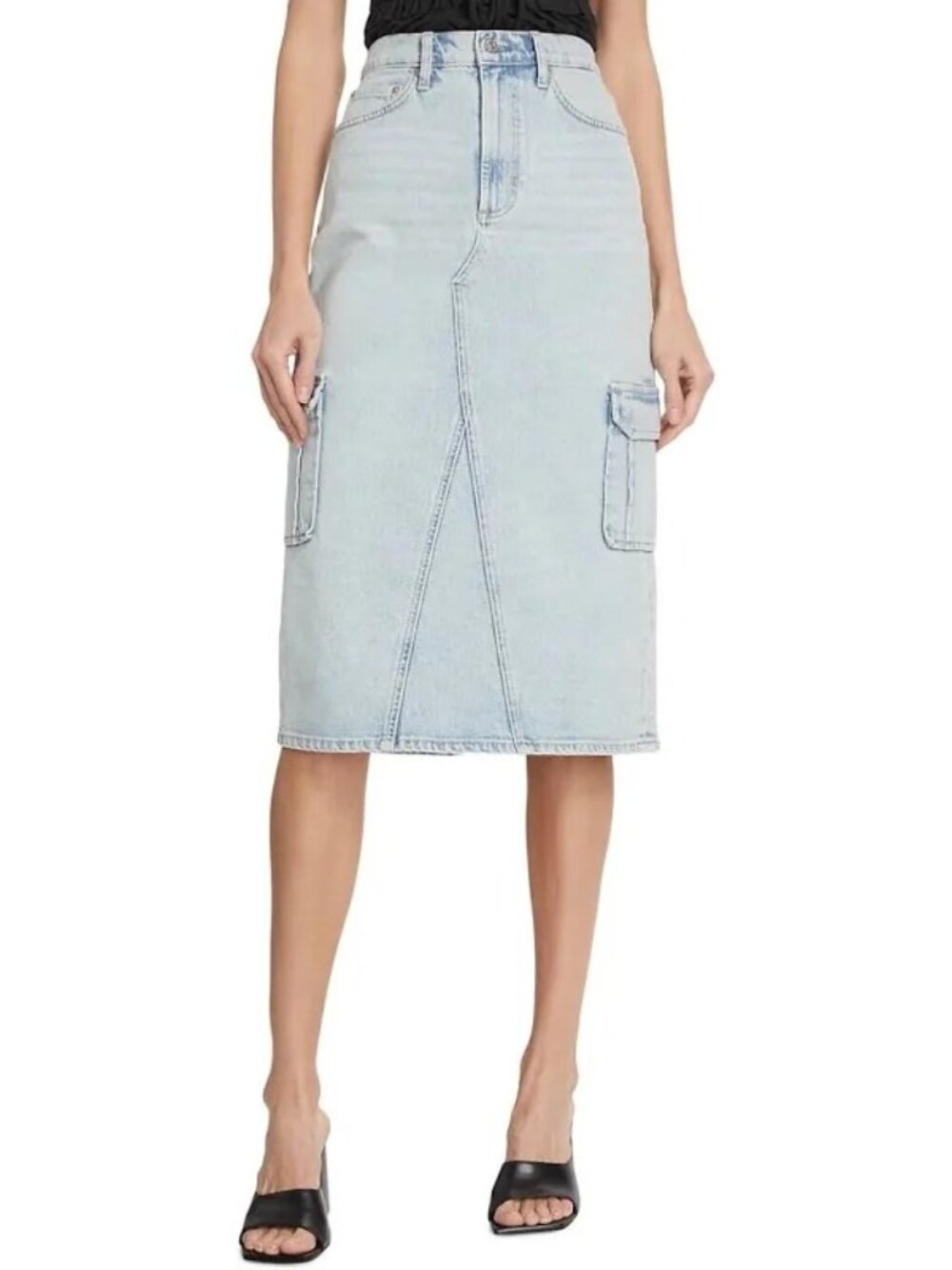 Rails Highland Stretch Denim Midi-Skirt Blue Size 29 New With Tag